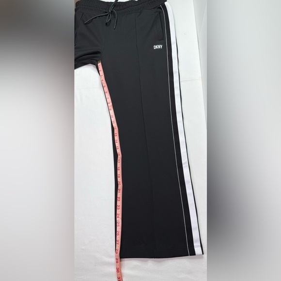 DKNY Casual Mid Rise Black Logo Joggers Sweatpants Striped Size Large - Picture 8 of 8